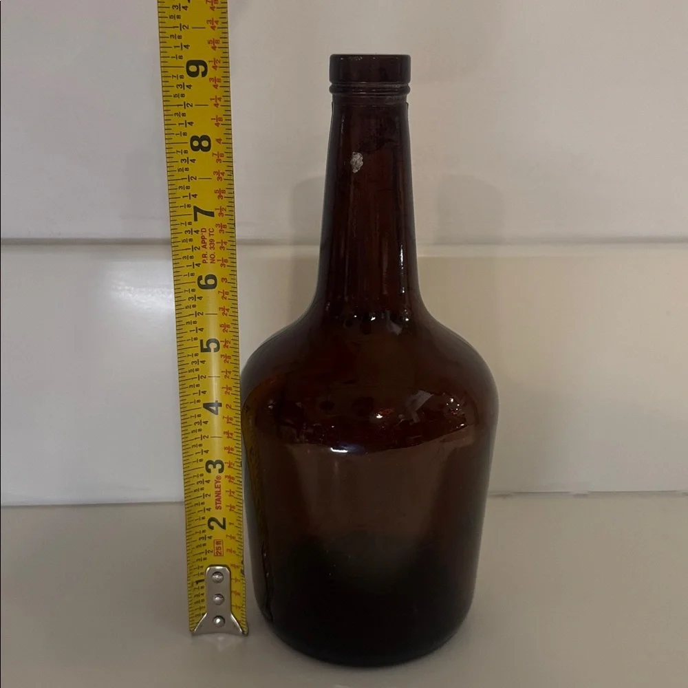 Vintage 1951 St Remy Frech Brandy 9 inch tall Brown Flask Whiskey Liquor Bottle